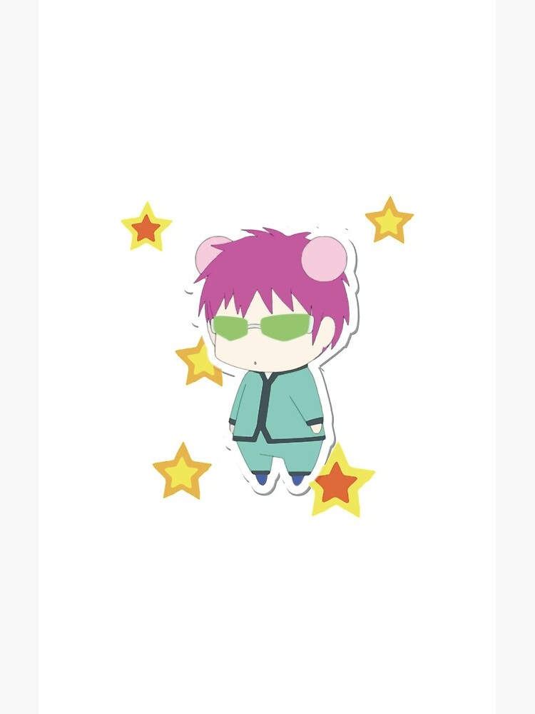Saiki K Cute Illustration With Stars Shower Curtain - Image 2