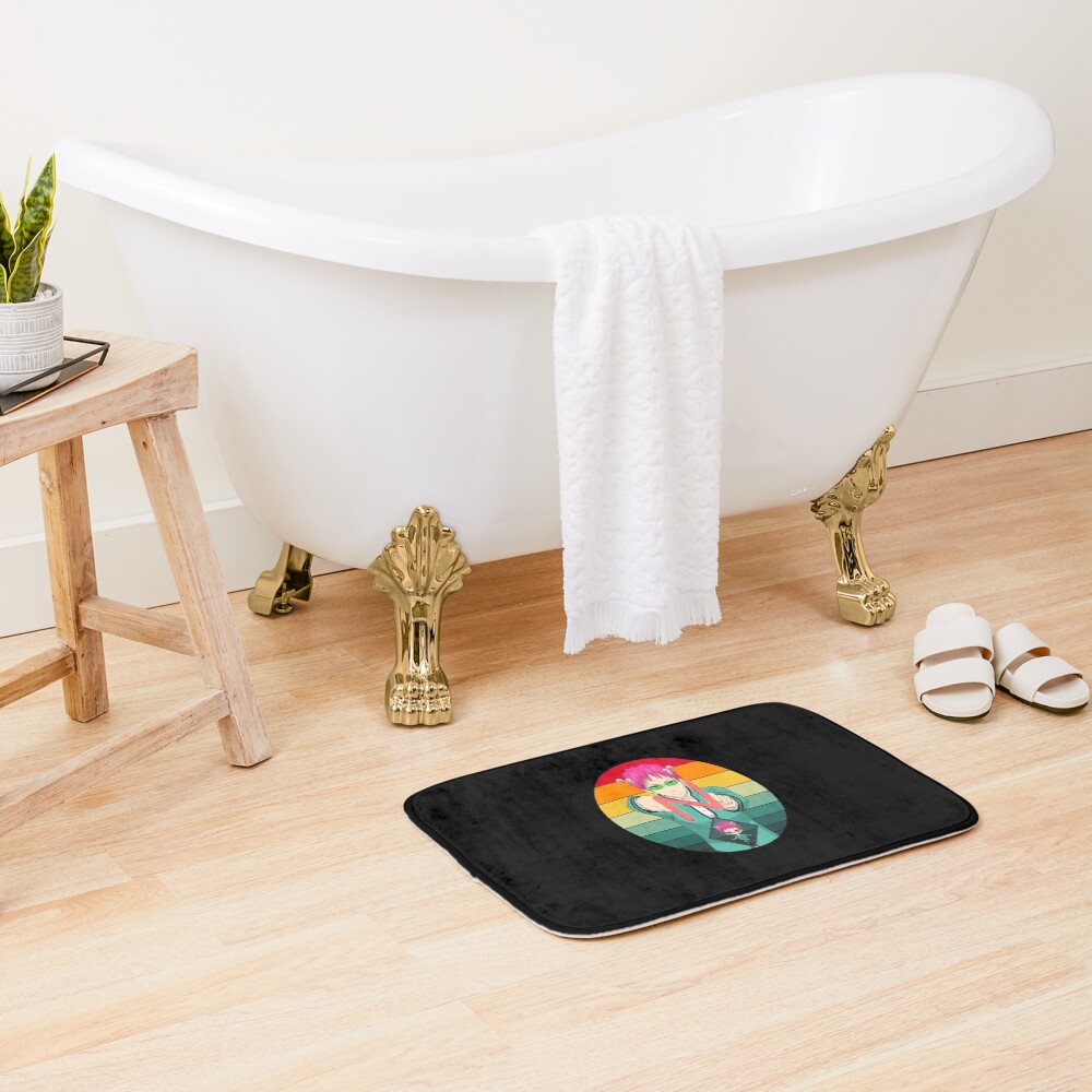 The Disastrous Life Of Saiki K Saiki Kusuo 80s Sunset Bath Mat - Image 2