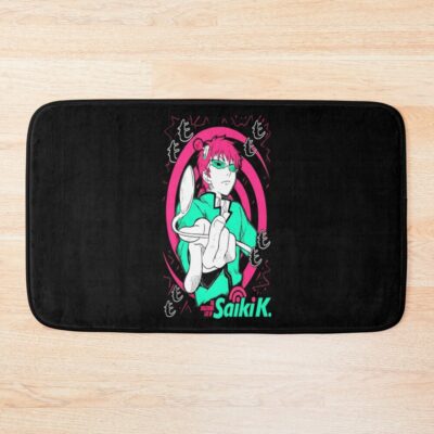 Saiki Kusuo Disastrous Life Neon Pink Art Bath Mat