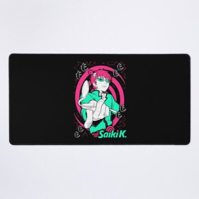 Saiki Kusuo Disastrous Life Neon Pink Art Mouse Pad