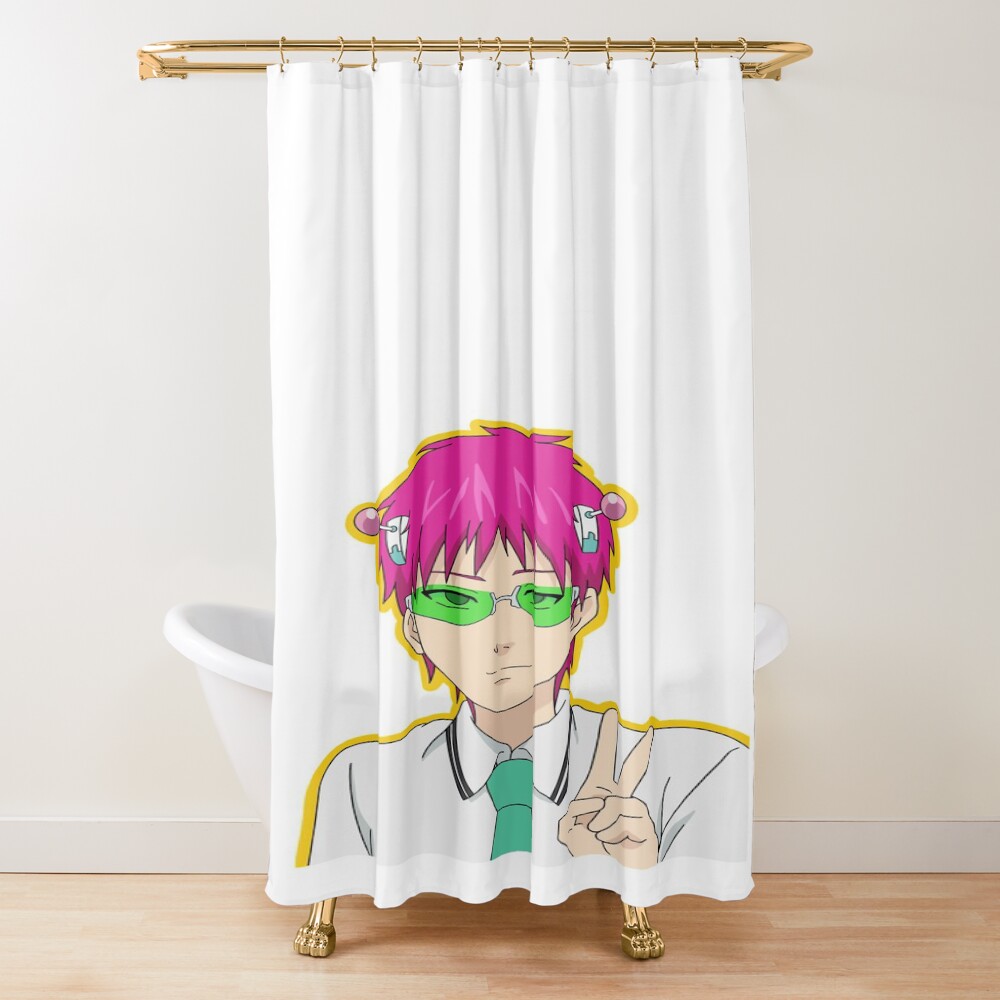 Saiki K Say Hi Shower Curtain