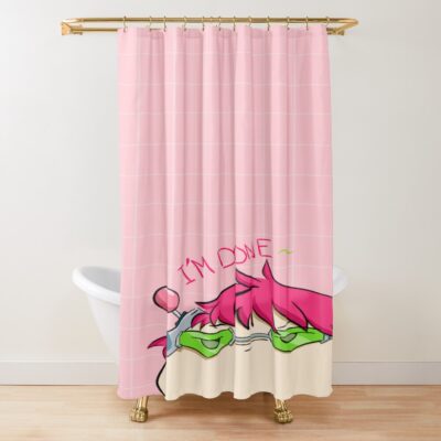 Saiki Pou Cute Chibi Shower Curtain