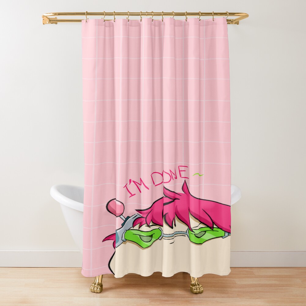 Saiki Pou Cute Chibi Shower Curtain