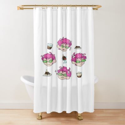 Saiki K Sticker Shower Curtain