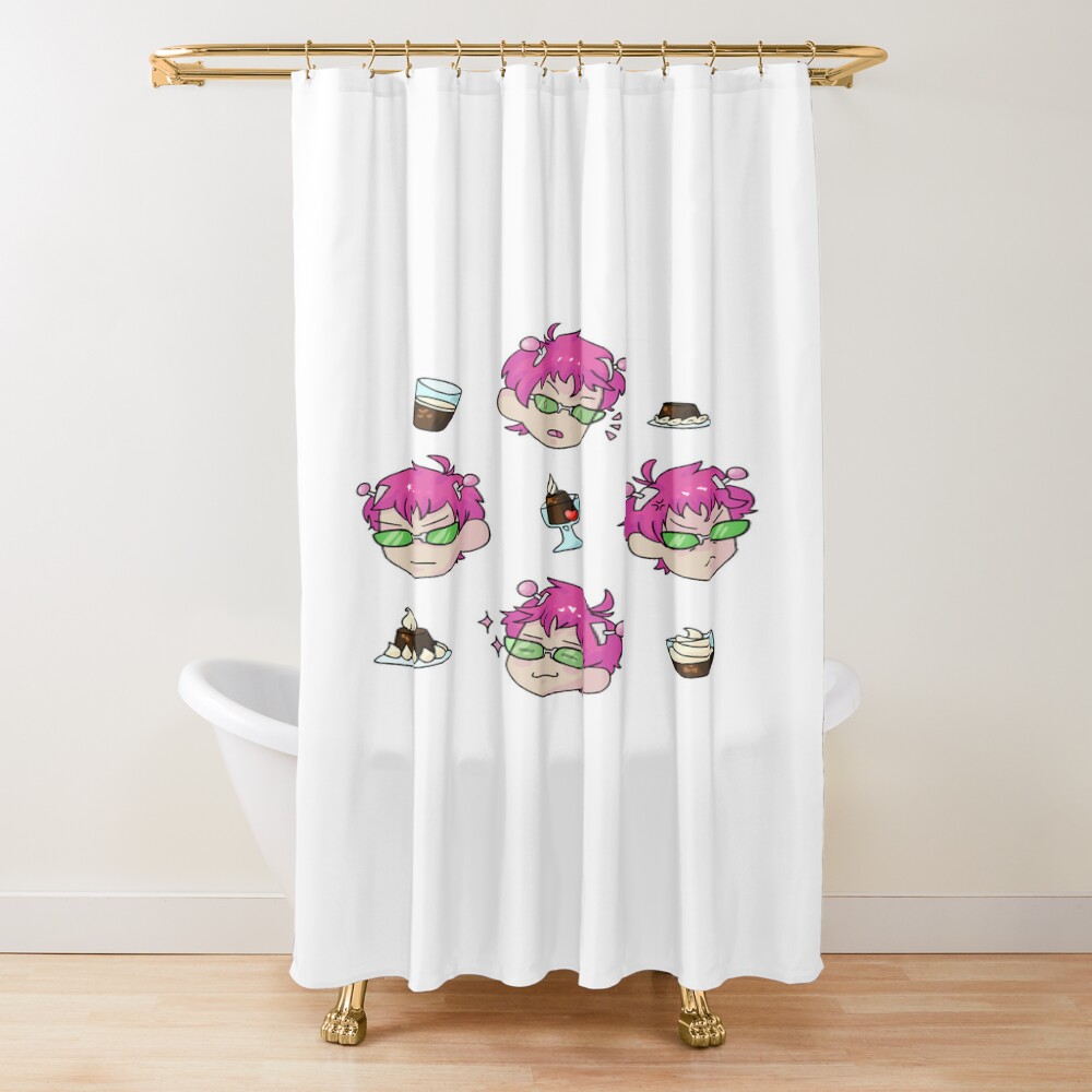 Saiki K Sticker Shower Curtain