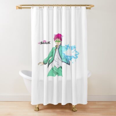 Saiki K With The Blue Flame Shower Curtain