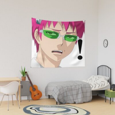 Saiki S Confused Face Tapestry