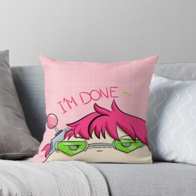 Cute Chibi Saiki Pou Throw Pillow