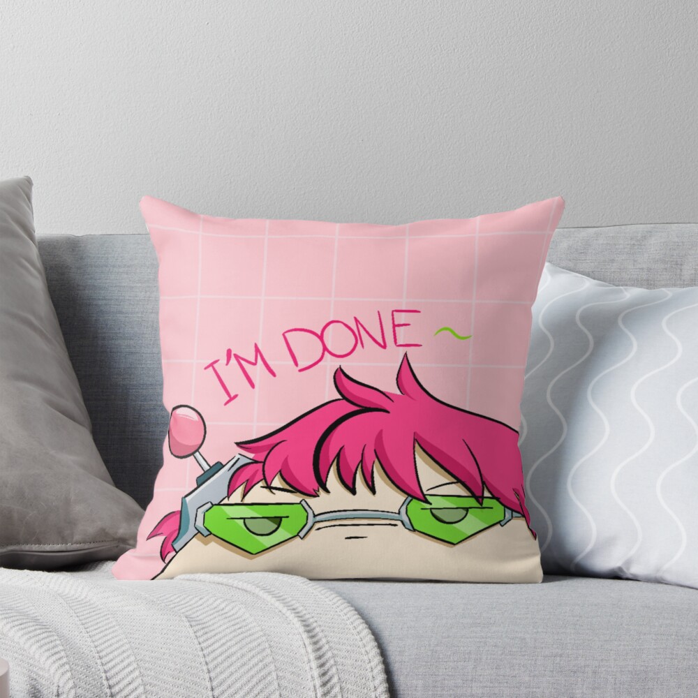 Cute Chibi Saiki Pou Throw Pillow