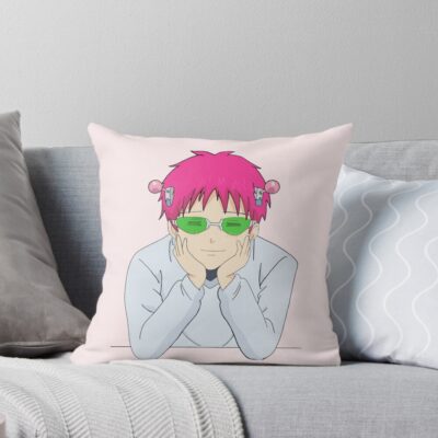 Happy Saiki K Throw Pillow