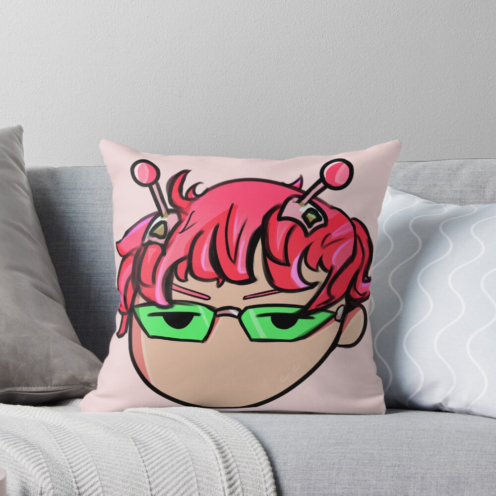 Saiki K Chibi Throw Pillow