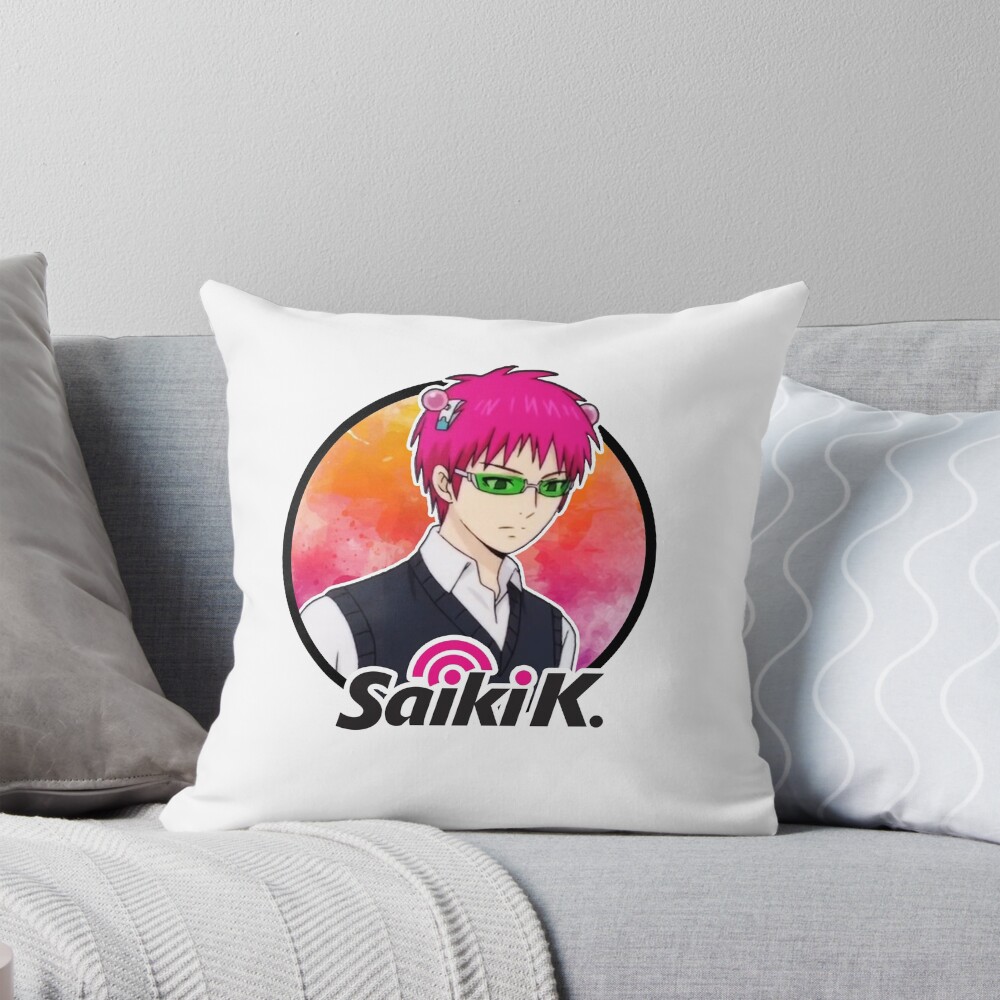 Saiki K With Logo Throw Pillow