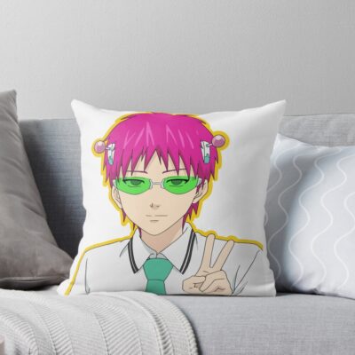 Saiki K Say Hi Throw Pillow