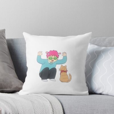 Saiki K A Simp For Cats Throw Pillow